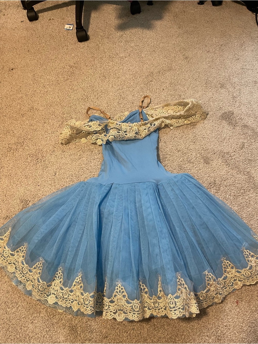 Kids Blue Tulle Lace Ballet Costume Dress